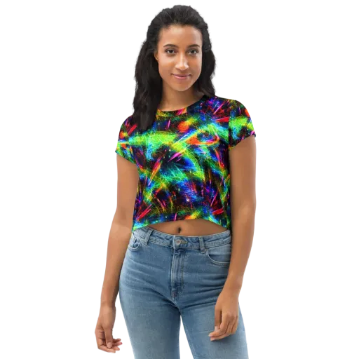 Neon Pulse on a Crop Tee