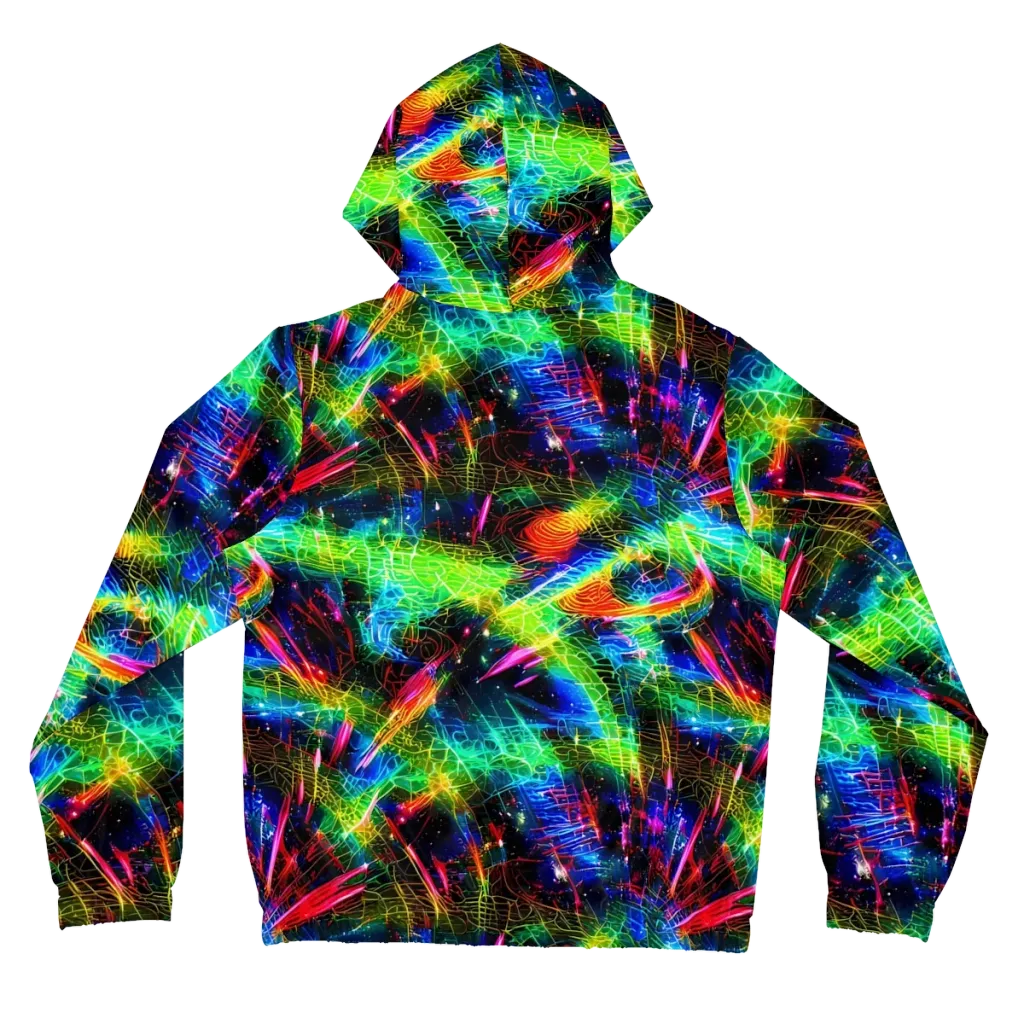 Neon Pulse on Women's Full-Zip Hoodie — Back