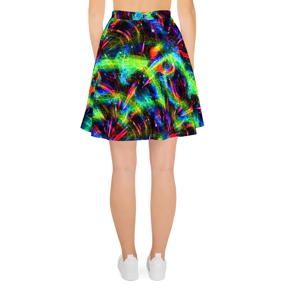 Neon Pulse on Skater Skirt — Back