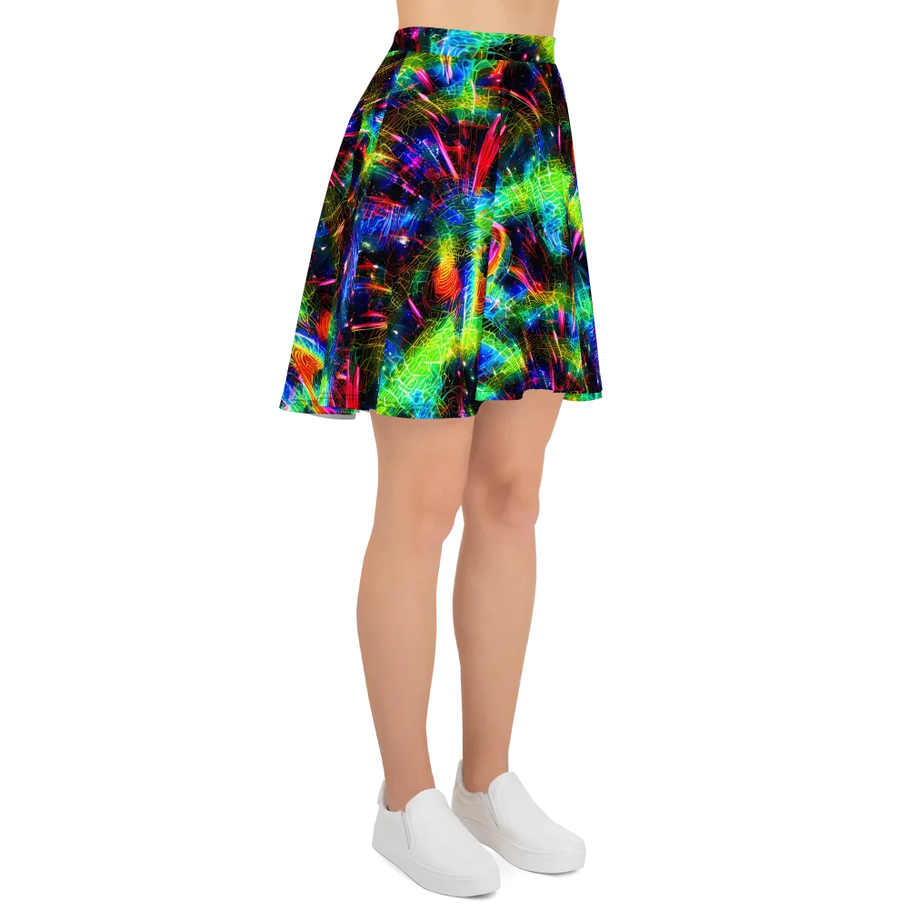 Neon Pulse on Skater Skirt — Right