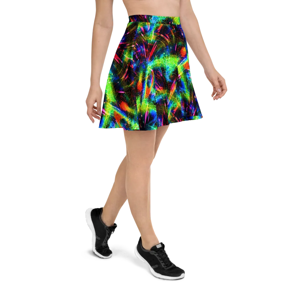 Neon Pulse on Skater Skirt — Right