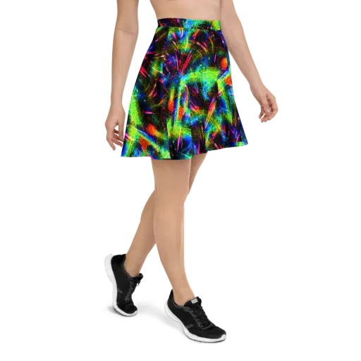 Neon Pulse on a Skater Skirt