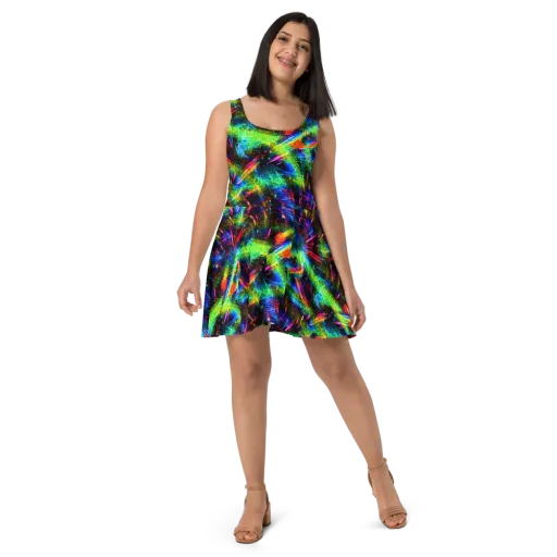Neon Pulse on a Skater Dress