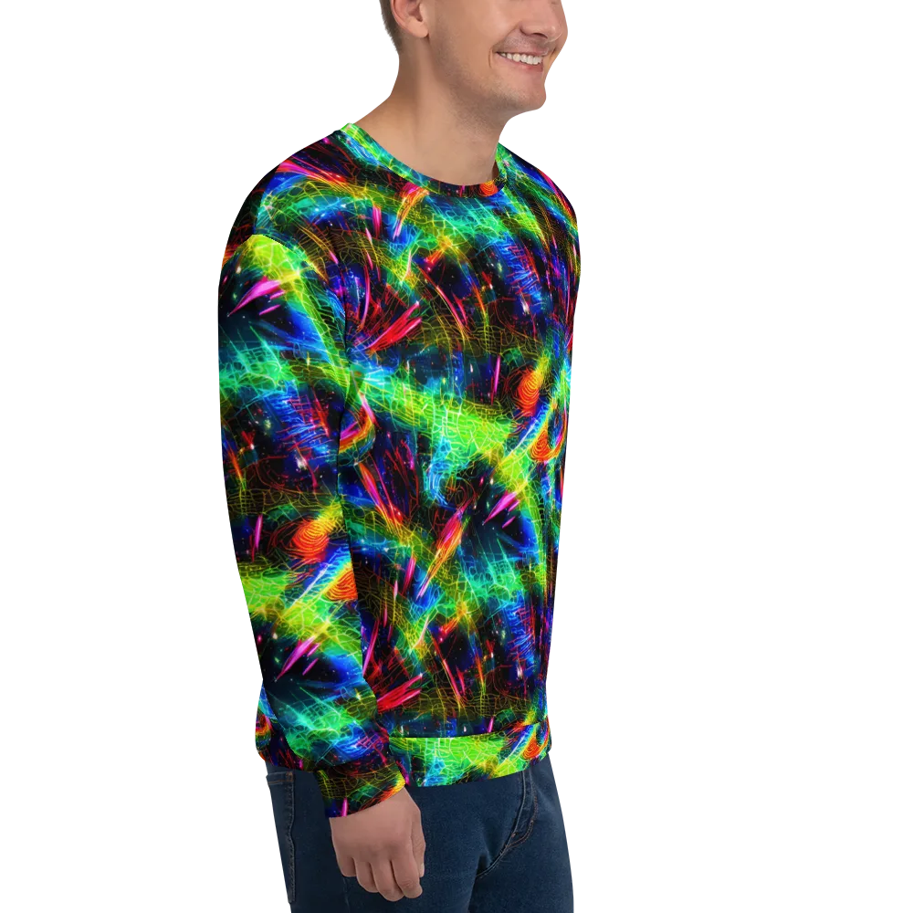 Neon Pulse on Sweatshirt — Right Front
