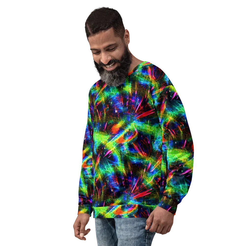 Neon Pulse on Sweatshirt — Left Front