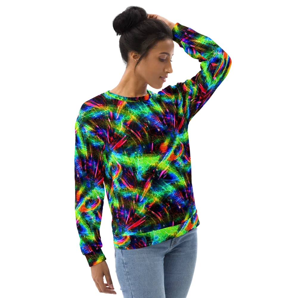 Neon Pulse on Sweatshirt — Right Front