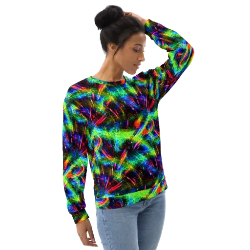 Neon Pulse on a Sweatshirt