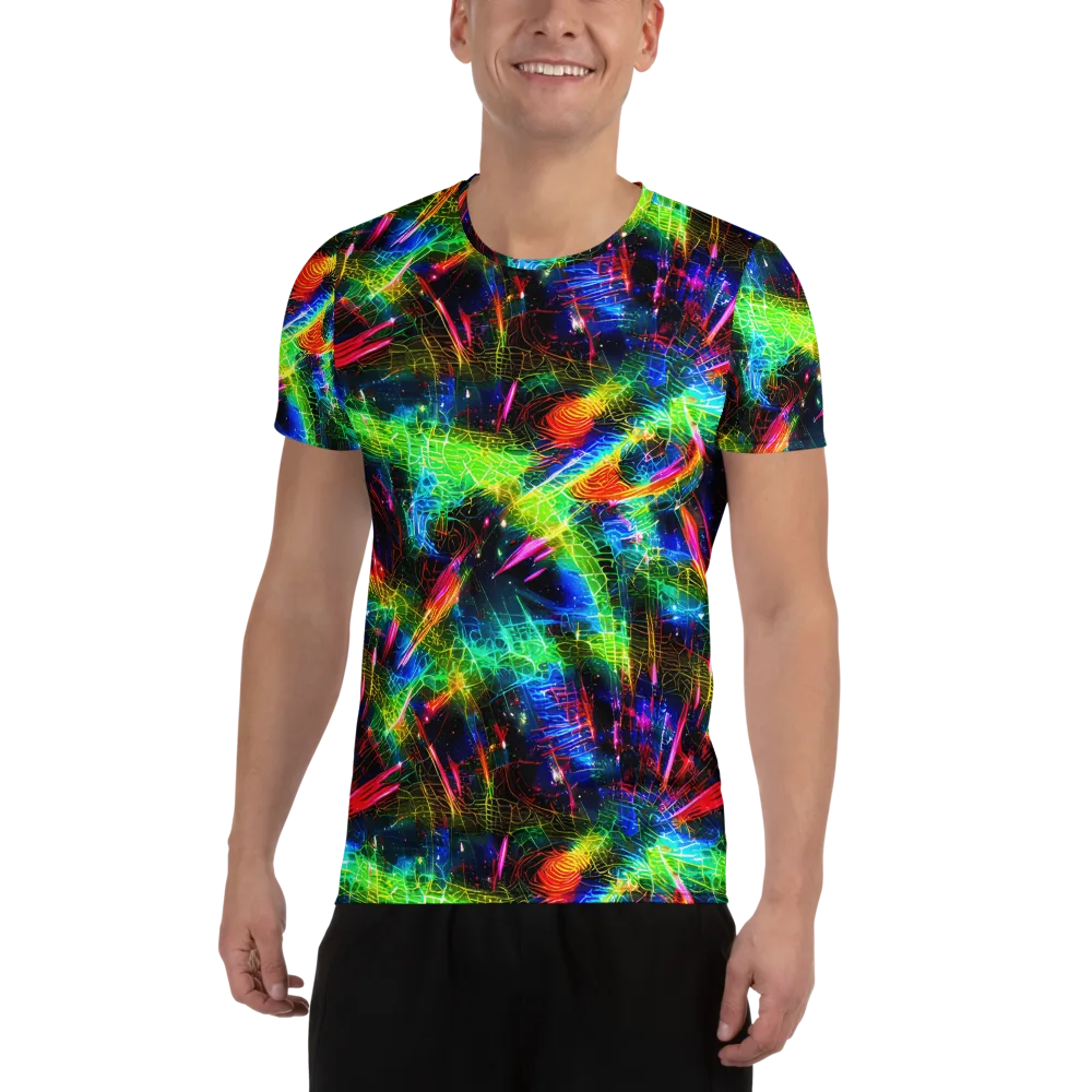 Neon Pulse on Men's Athletic T-Shirt — Front