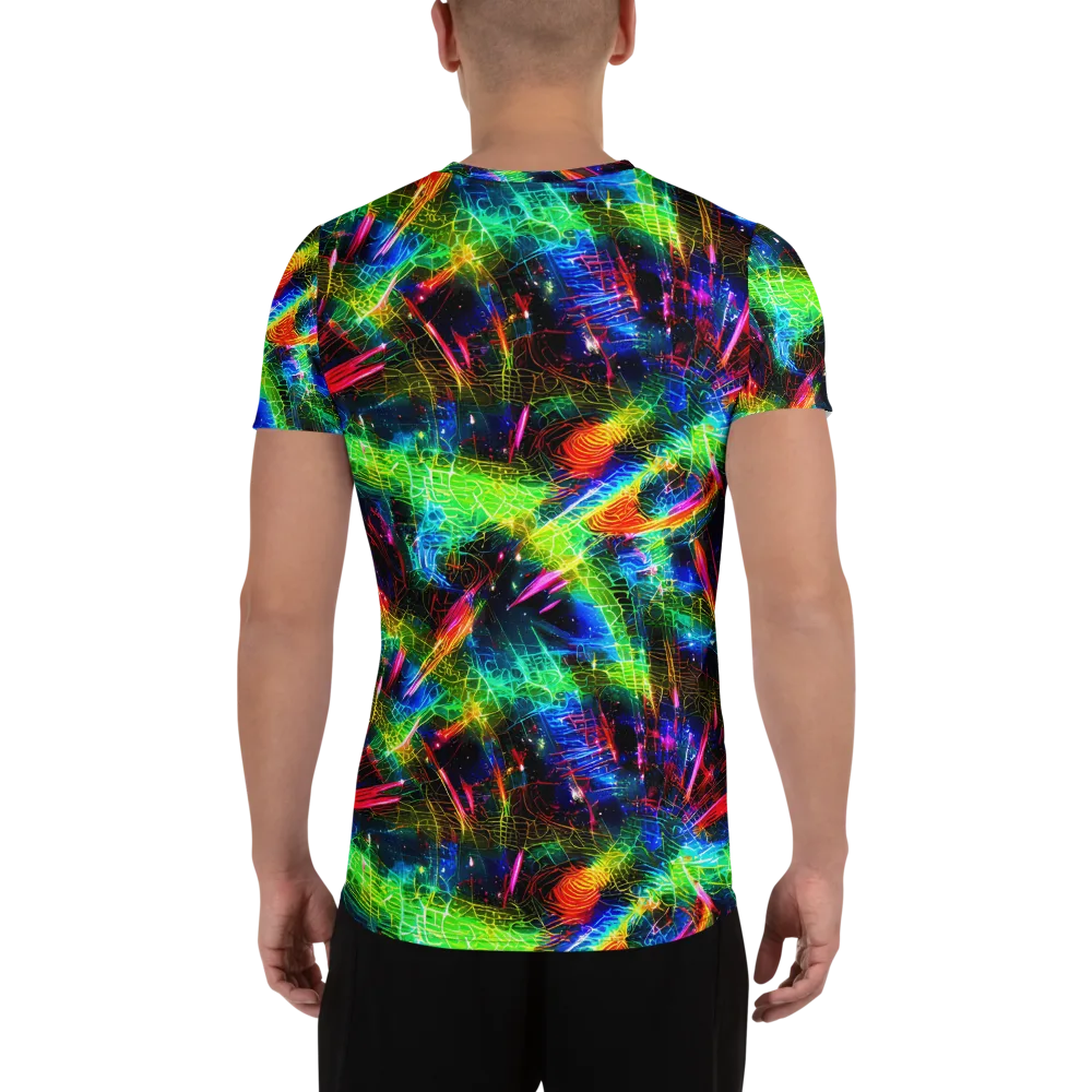 Neon Pulse on Men's Athletic T-Shirt — Back