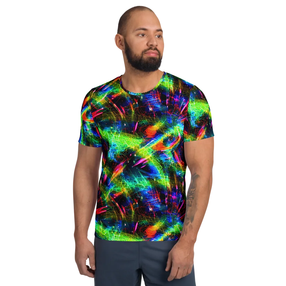 Neon Pulse on Men's Athletic T-Shirt — Front