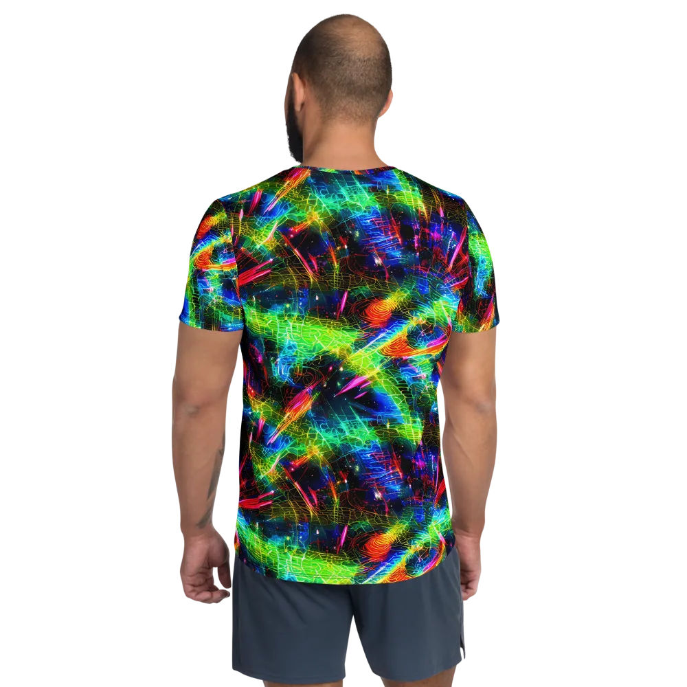 Neon Pulse on Men's Athletic T-Shirt — Back