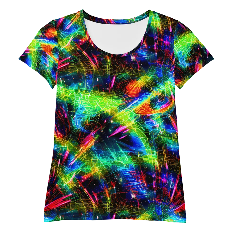 Neon Pulse on Women's Athletic T-Shirt — Front