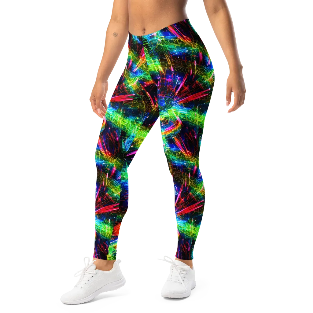 Neon Pulse on Leggings — Left Front