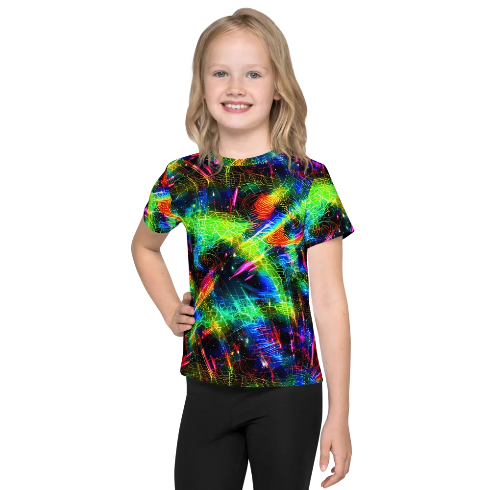Neon Pulse on Kids Crew Neck T-Shirt — Front