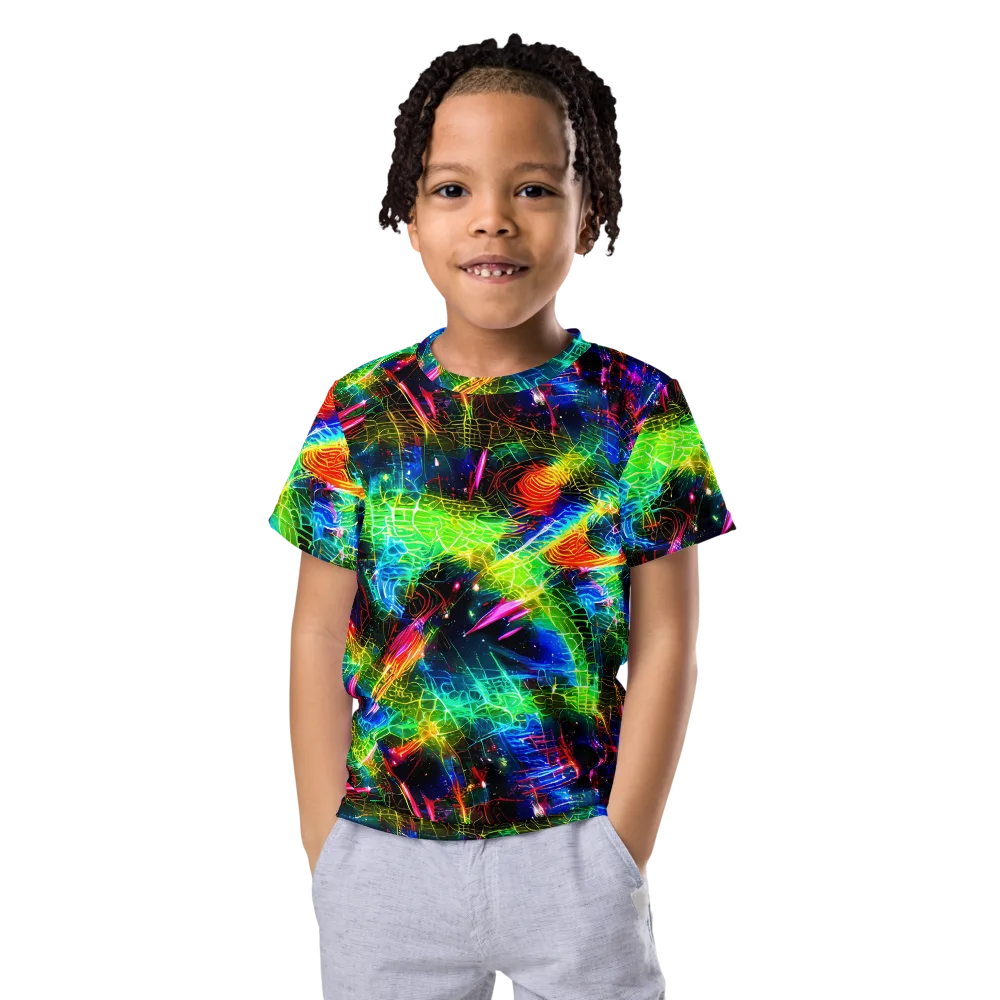 Neon Pulse on Kids Crew Neck T-Shirt — Front
