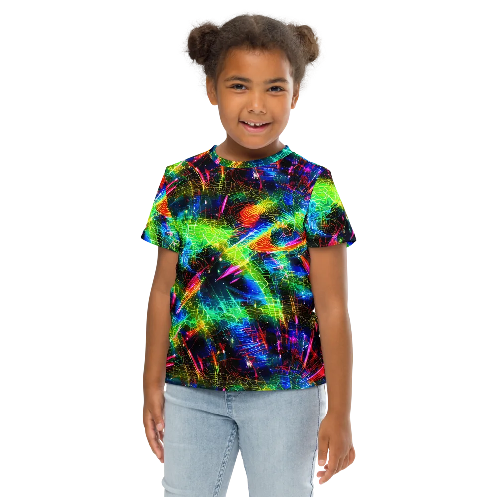 Neon Pulse on Kids Crew Neck T-Shirt — Front