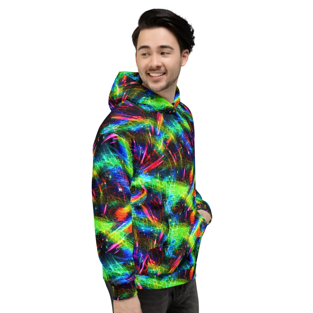 Neon Pulse on Hoodie — Right