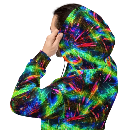 Neon Pulse on a Hoodie