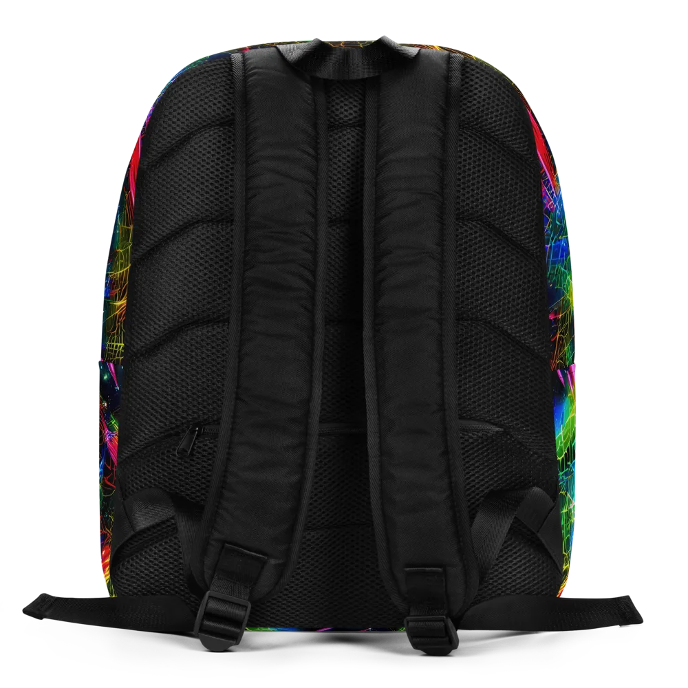Neon Pulse on Minimalist Backpack — Back
