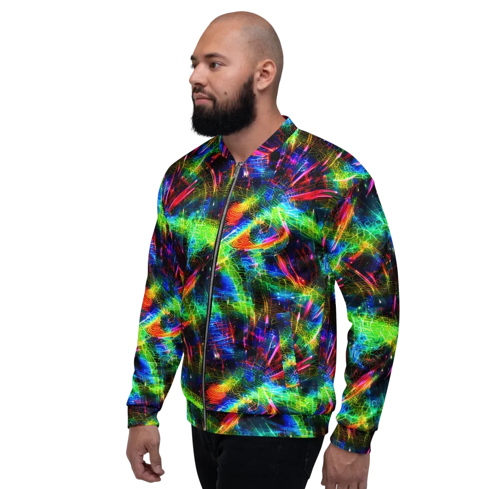 Neon Pulse on Bomber Jacket — Left