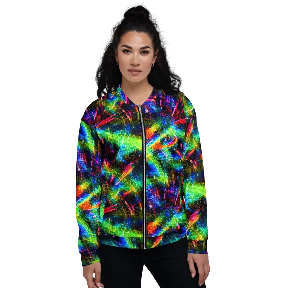Neon Pulse on Bomber Jacket — Front