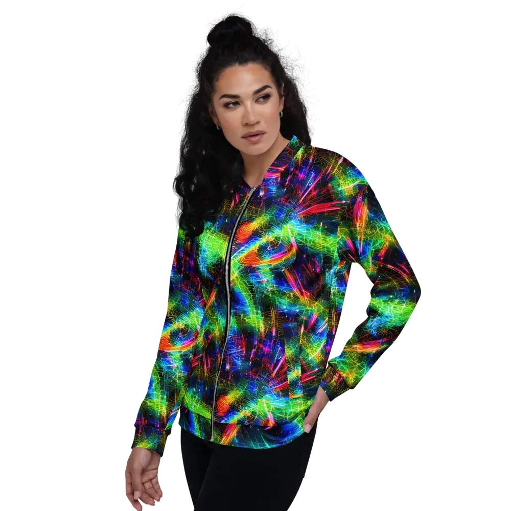 Neon Pulse on Bomber Jacket — Left