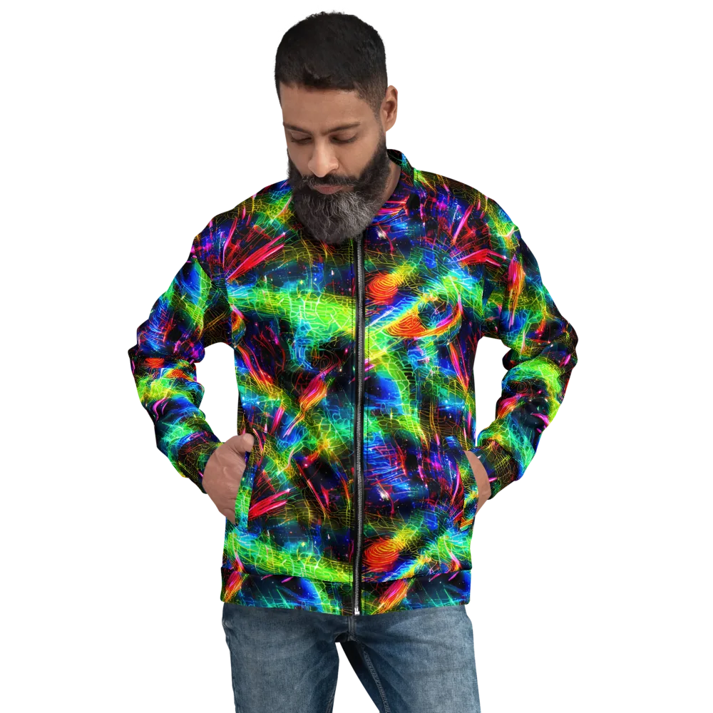 Neon Pulse on Bomber Jacket — Front