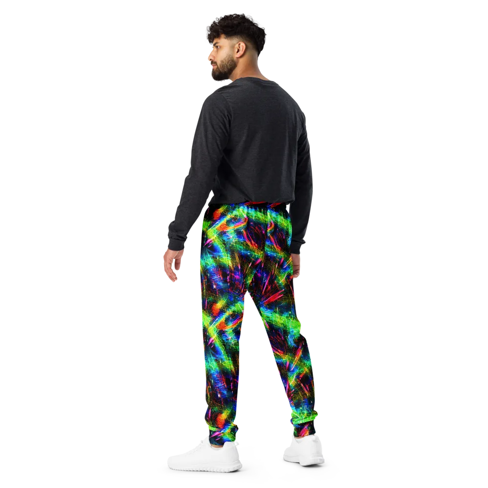 Neon Pulse on Men's Joggers — Back