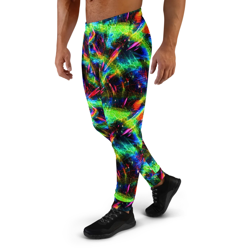 Neon Pulse on Men's Joggers — Left