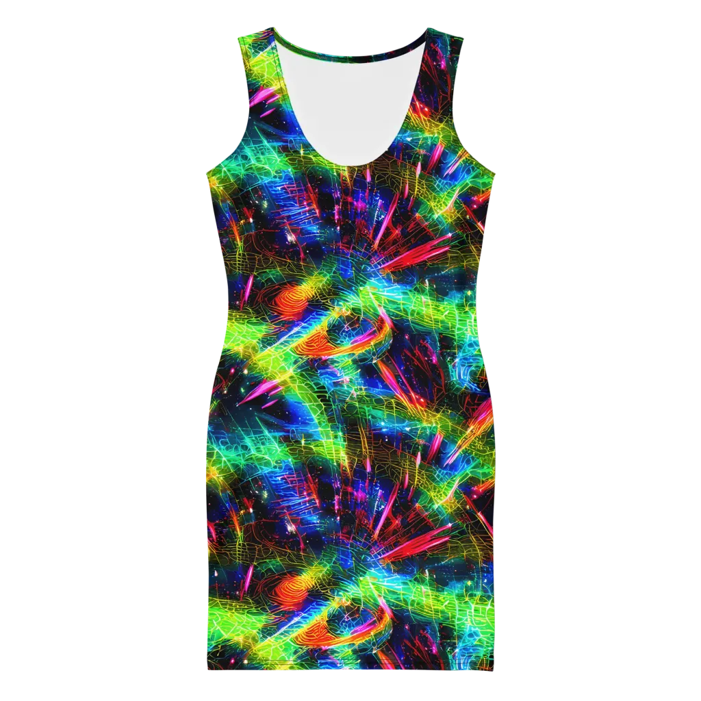 Neon Pulse on Bodycon Dress — Front