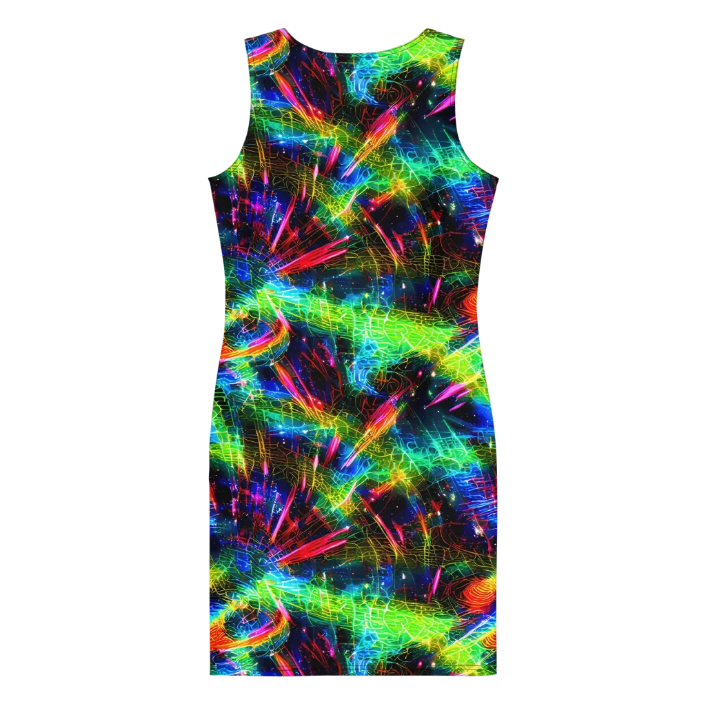 Neon Pulse on Bodycon Dress — Back
