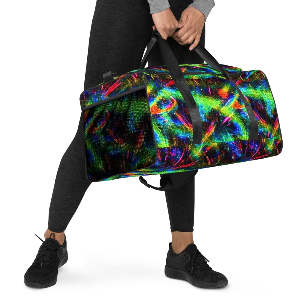 Neon Pulse on Duffle Bag — Right Front
