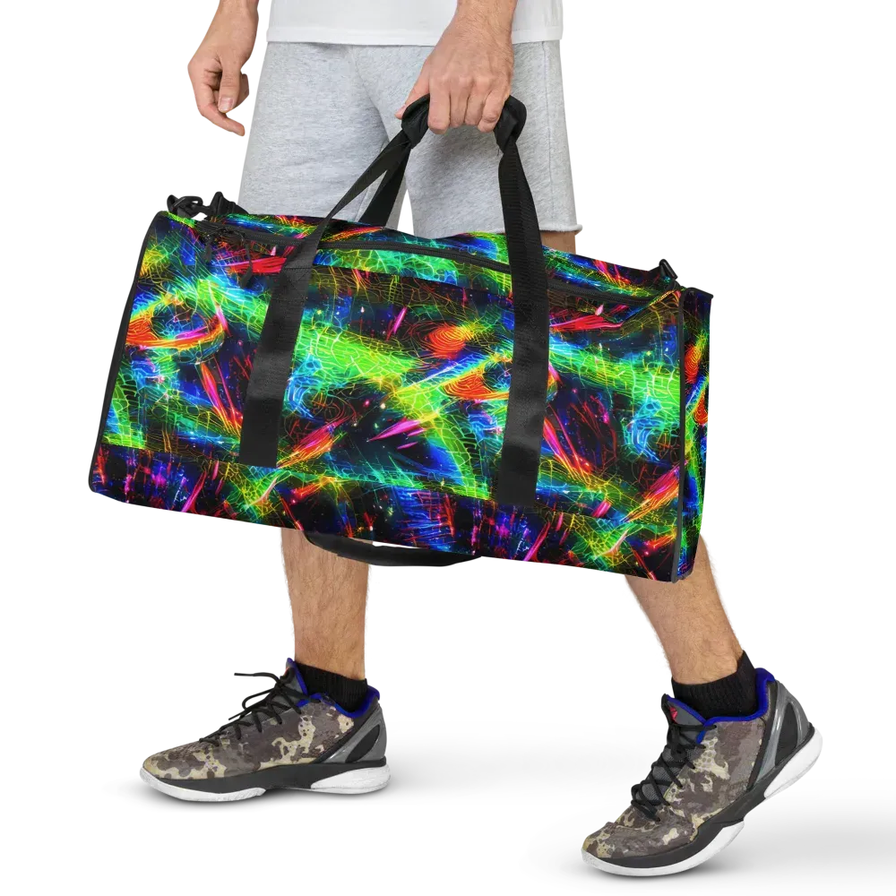 Neon Pulse on Duffle Bag — Front
