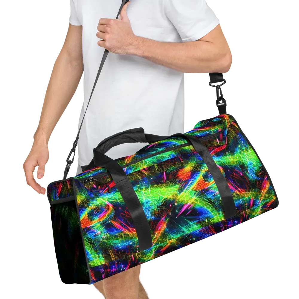 Neon Pulse on Duffle Bag — Right Front