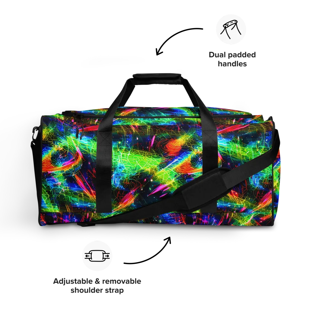 Neon Pulse on Duffle Bag — Front