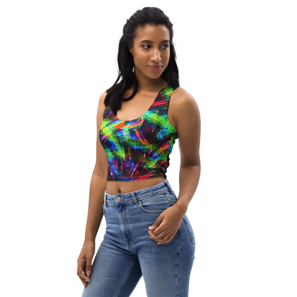 Neon Pulse on Crop Top — Left Front
