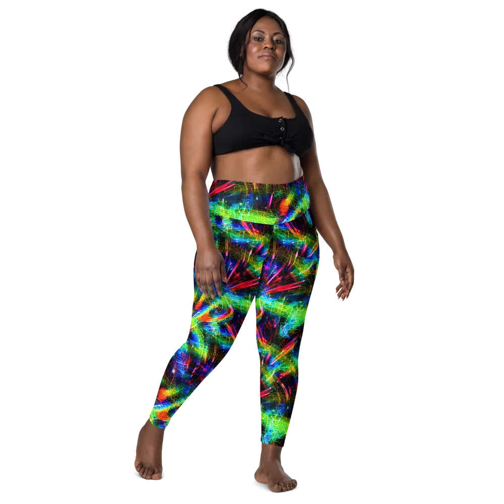 Neon Pulse on Leggings with Pockets — Front