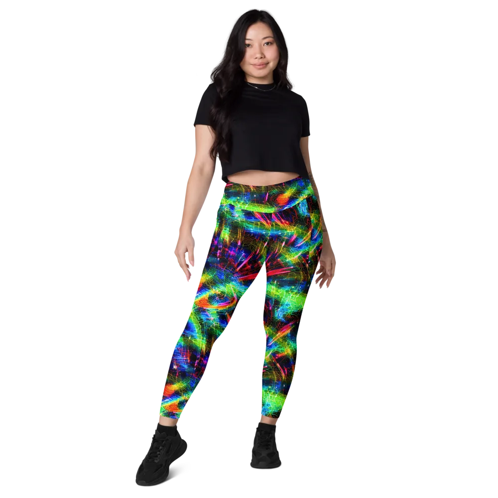 Neon Pulse on Leggings with Pockets — Front