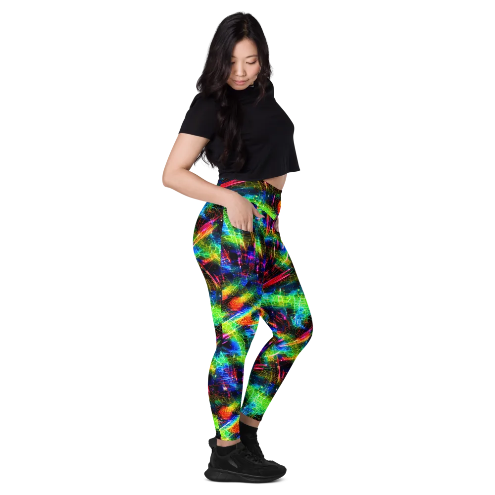 Neon Pulse on Leggings with Pockets — Right