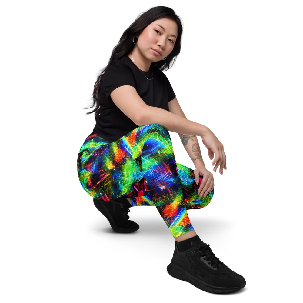 Neon Pulse on Leggings with Pockets — Right Front