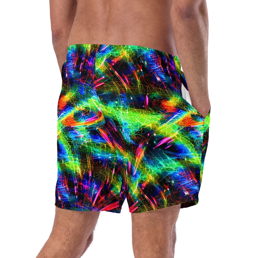 Neon Pulse on Swim Trunks — Right Back
