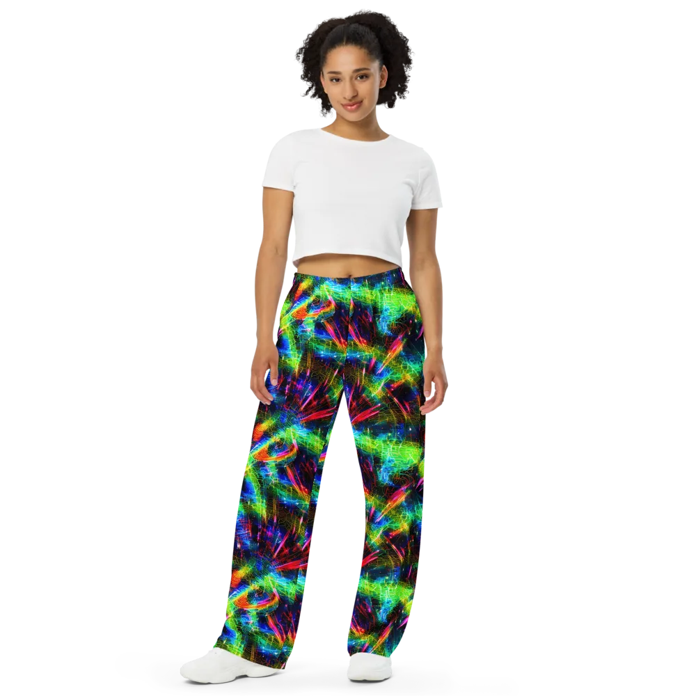 Neon Pulse on Wide-Leg Pants — Front
