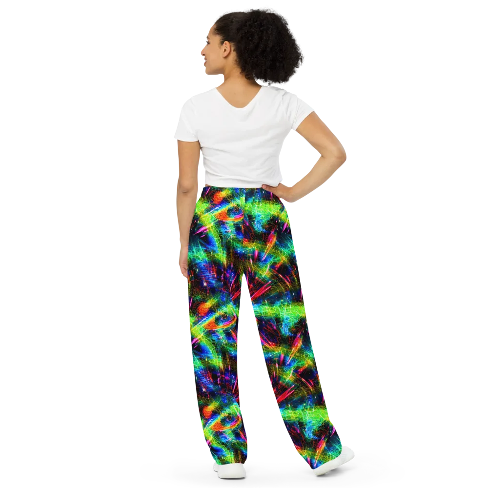 Neon Pulse on Wide-Leg Pants — Back
