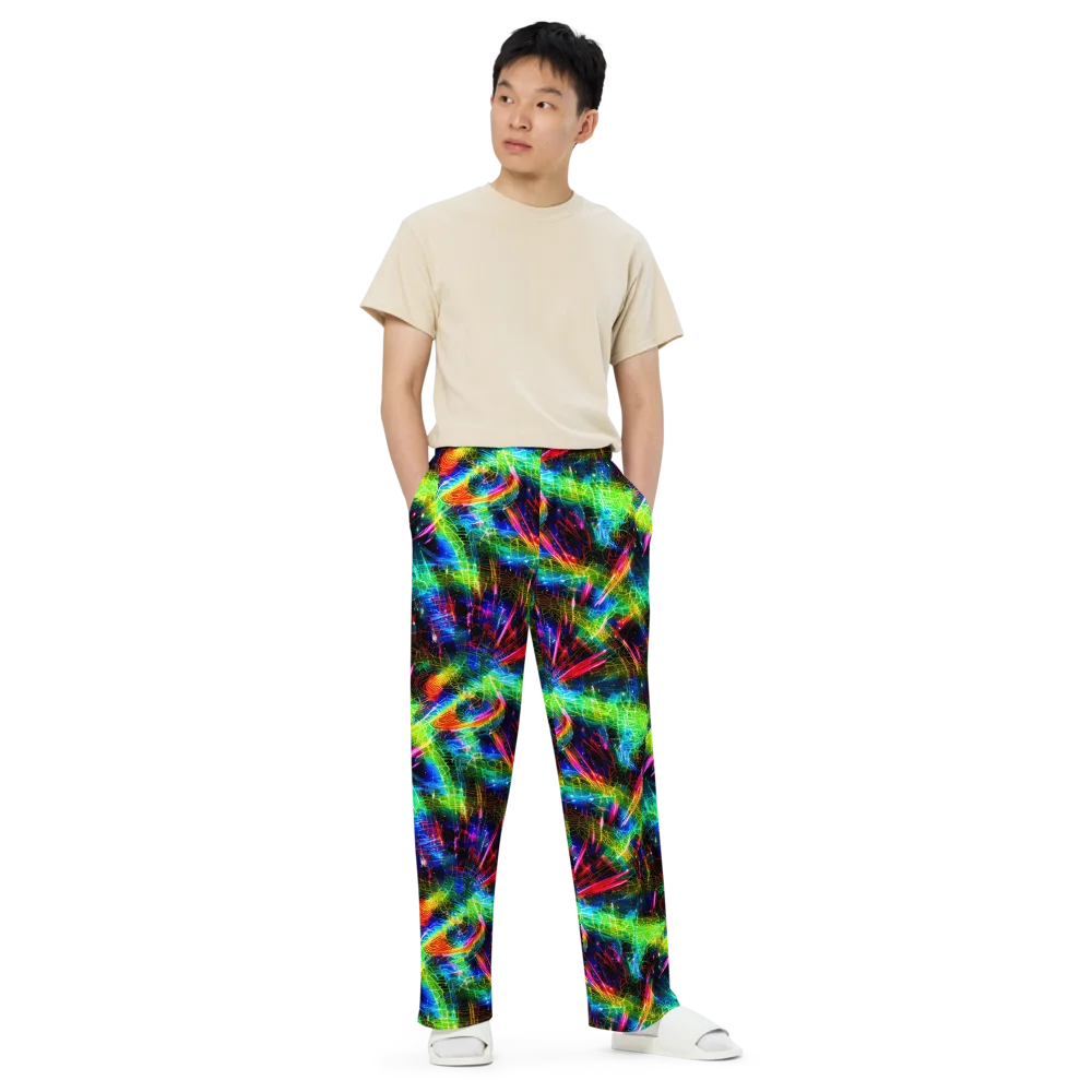 Neon Pulse on Wide-Leg Pants — Front