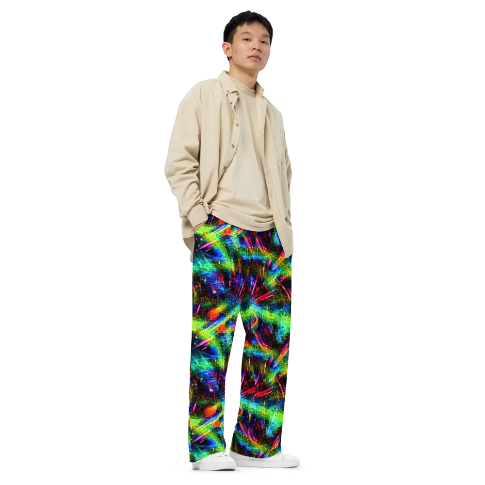Neon Pulse on Wide-Leg Pants — Right Front