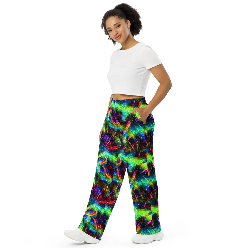 Neon Pulse on Wide-Leg Pants — Left Front