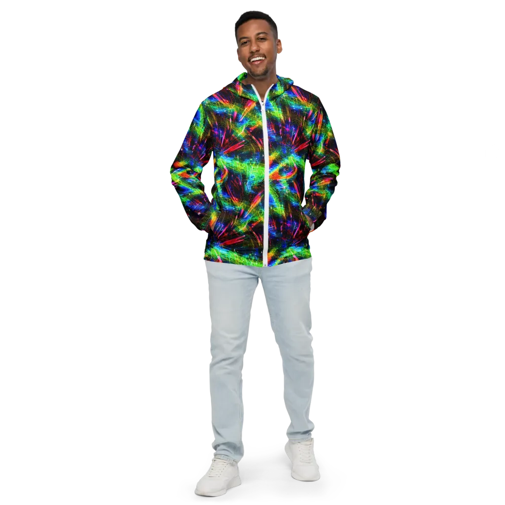 Neon Pulse on Men's Windbreaker — Front