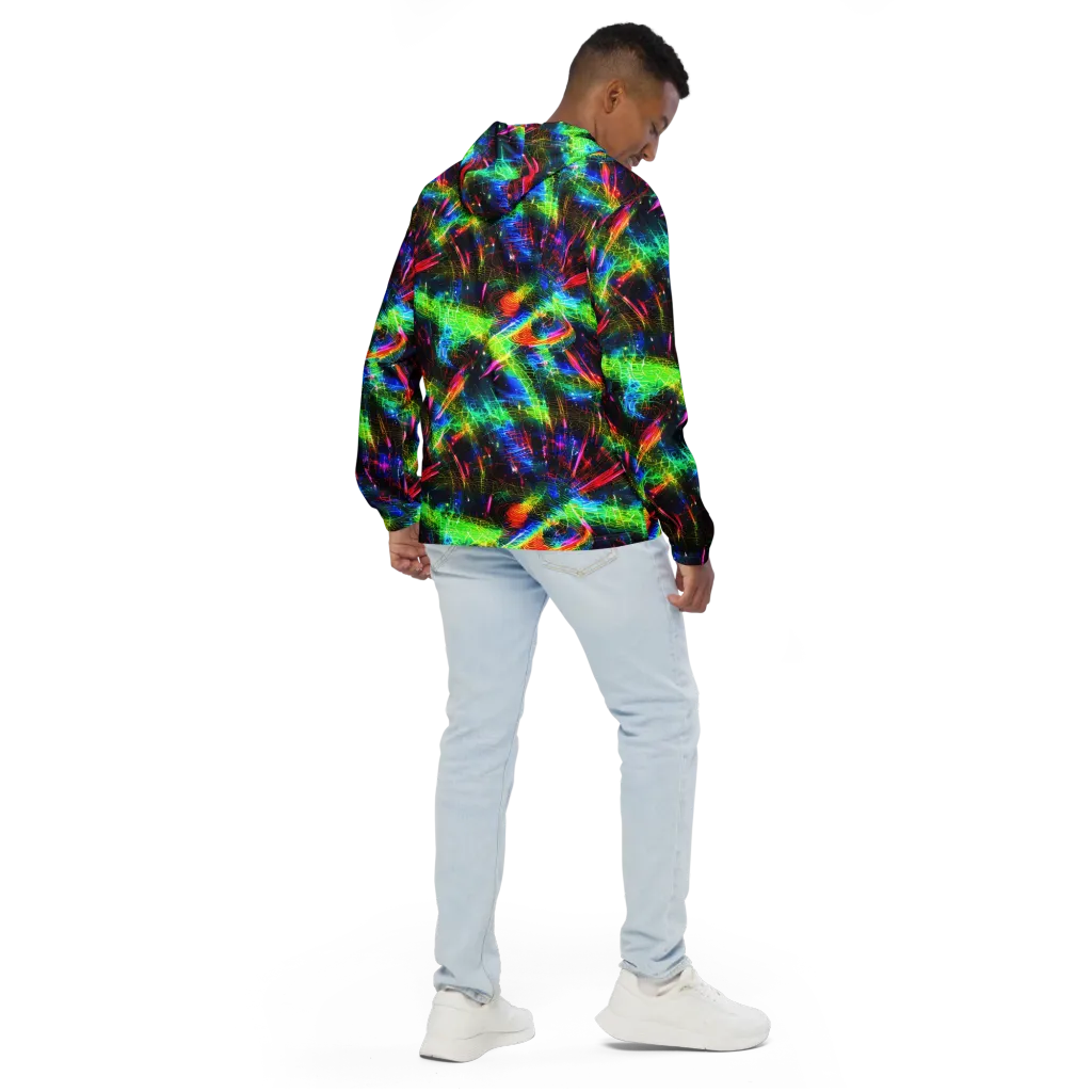 Neon Pulse on Men's Windbreaker — Back
