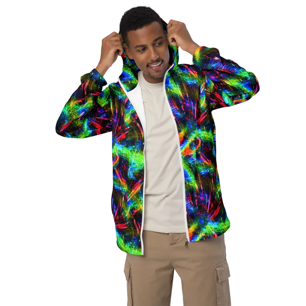 Neon Pulse on Men's Windbreaker — Front