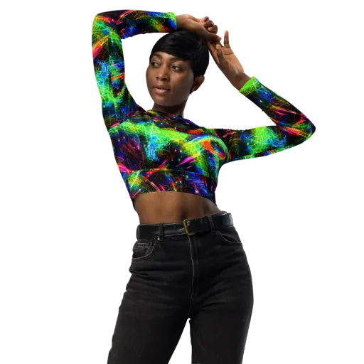 Neon Pulse on a Long Sleeve Crop Top